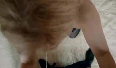 Blonde milf gets risky POV ass to mouth fucking in front of window