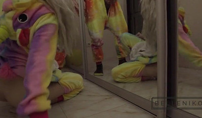 Blonde Russian teen gives stranger anal after Christmas party