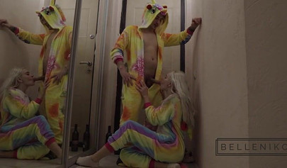 Blonde Russian teen gives stranger anal after Christmas party