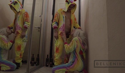 Blonde Russian teen gives stranger anal after Christmas party