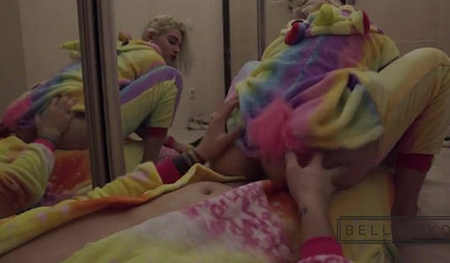 Blonde Russian teen gives stranger anal after Christmas party