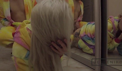 Blonde Russian teen gives stranger anal after Christmas party