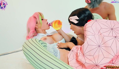 Sia Siberia & Sonya Vibe's Demon Cosplay Anal Fun