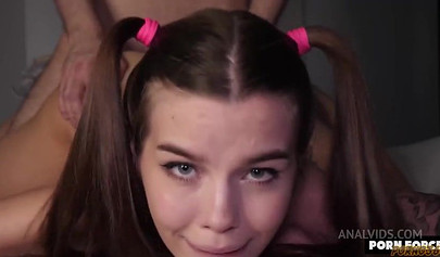 Alina Fox takes a big one in her mouth and ass