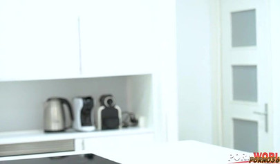 Liya Silver's Curly Brunette Anal Delight in the Kitchen