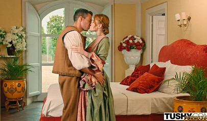 A redhead wakes up in the Middle Ages with a dick in her ass.