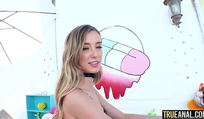 Skinny babe is addicted to anal punishment