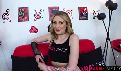 Lovely blonde Charlotte Sins gets her firm booty penetrated by a huge dick