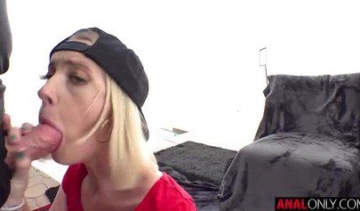 Petite blonde Marilyn Johnson enjoys intense anal only action