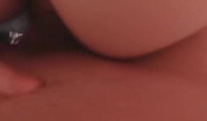 Brunette amateur's first anal adventure with a big dick