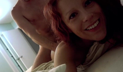 Redheaded girlfriend woken up and anally banged