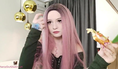 Charming her with pizza leads to ass fucking