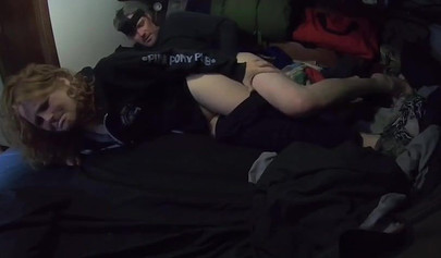 Making painful faces during anal penetration