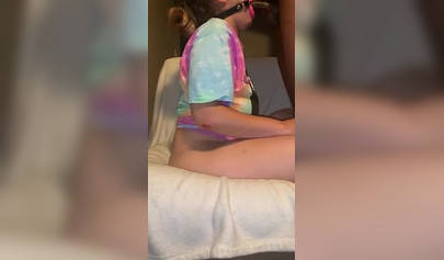 Ball-gagged slut gets her big ass blacked