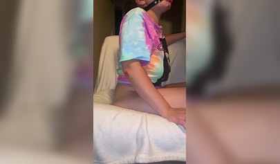 Ball-gagged slut gets her big ass blacked