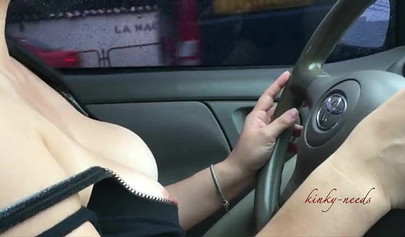 Busty Asian slut gets ass fucked by a hitchhiker